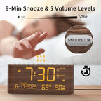 raynic digital alarm clock, 8.7" large led display on a desk or shelf
