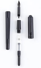 HUASHILAI Luxury Matte Black Forest Fountain Pen Set, Titanium Black Extra Fine - Image 7
