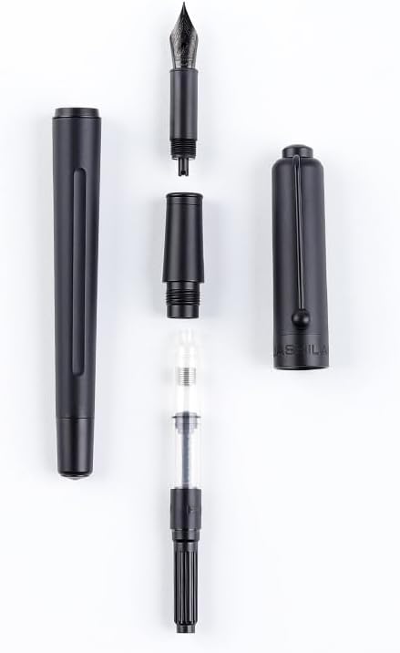 HUASHILAI Luxury Matte Black Forest Fountain Pen Set, Titanium Black Extra Fine - Image 7