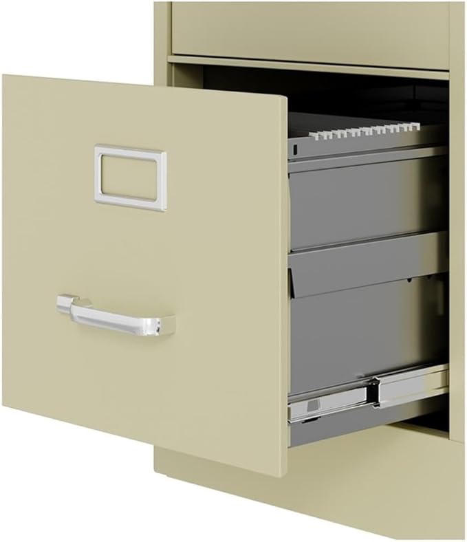 Scranton and Co 22" Deep 4 Drawer Letter File Cabinet in Putty, Fully Assembled - Image 6