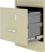 Scranton and Co 22" Deep 4 Drawer Letter File Cabinet in Putty, Fully Assembled - Image 6