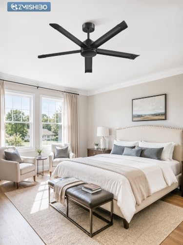 zmishibo 52 inch ceiling fan no light, commercial, front angle view