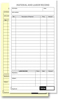 2 Part Carbon-Less Material & Labor Record Books by NextDayLabels
