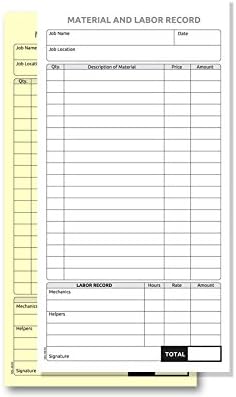 2 Part Carbon-Less Material & Labor Record Books by NextDayLabels
