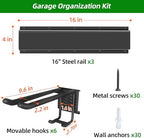 piyilo 48 in garage tool organizer wall mount, package contents