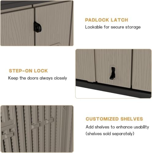 kinying outdoor horizontal storage sheds,outdoor storage cabinet waterproof, view 9