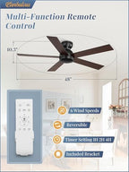 fanbulous 48 inch black ceiling fan no light shown in use
