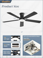 fanbulous 52 inch ceiling fan with light, low showing dimensions