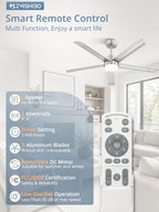 zmishibo 52 inch ceiling fans with lights, bend-resistant shown in use