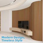 art3d roll-flat acoustic wood slat wall panel, 95.3, close-up detail