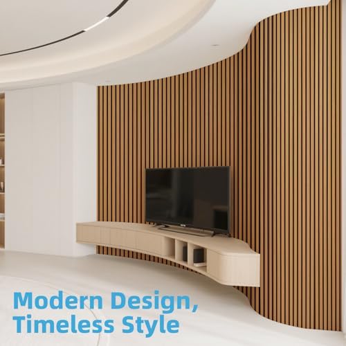 art3d roll-flat acoustic wood slat wall panel, 95.3, close-up detail