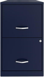 Scranton & Co Set of 2 18" D 2-Drawers Metal File Cabinet in Navy