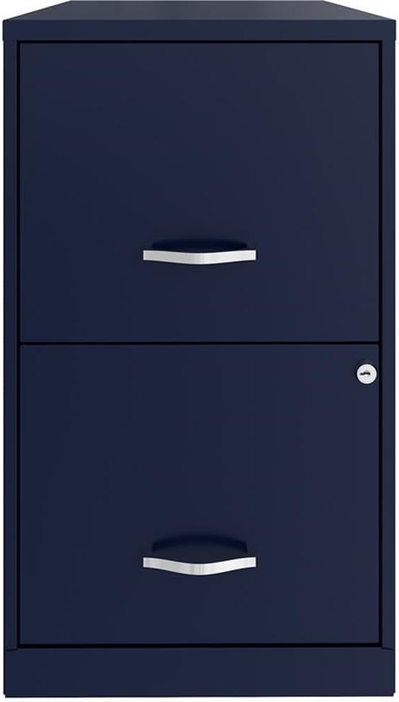 Scranton & Co Set of 2 18" D 2-Drawers Metal File Cabinet in Navy