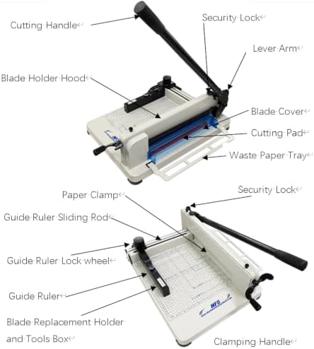 HFS(R) Heavy Duty Guillotine Paper Cutter 400 Sheet Capacity | Solid Steel Co...