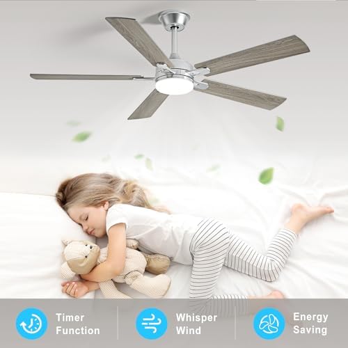depuley 52-inch ceiling fan with light: nickel ceiling, package contents