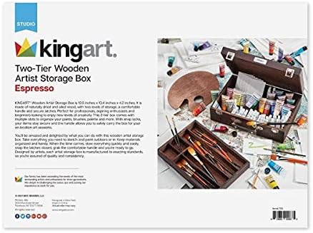 kingart wood art storage box with espresso stain, view 9