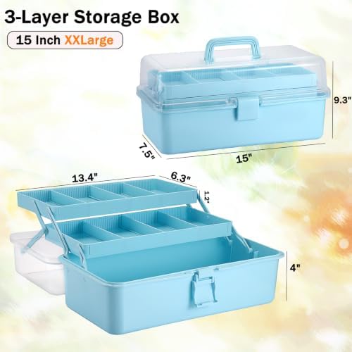 tackle box, 15-inch extra large art storage box shown in use