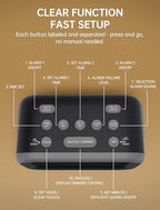 acedeck super loud alarm clock: 115db wake-up power showing dimensions