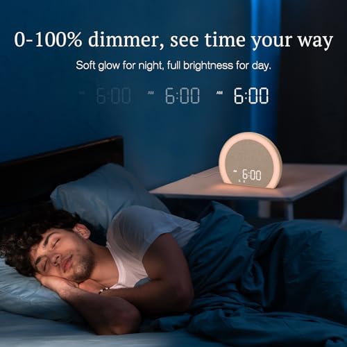 anjank extra loud alarm clock with wireless bed, front angle view