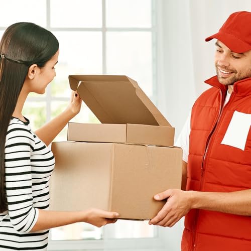 famagic 13x10x2 shipping boxes medium for small business on a desk or shelf