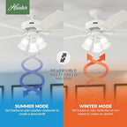 hunter swanson, indoor, ceiling fan, with led lights, side view