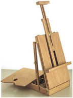 mabef m/24 sketch-box table easel, oiled beechwood portable shown in use