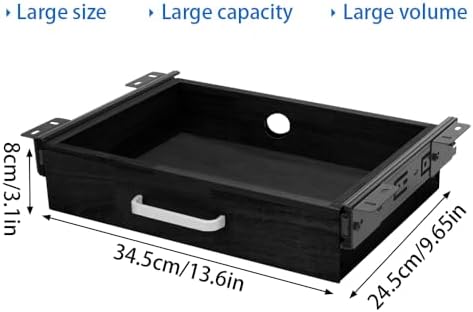 Upgrade Wood Under Desk Mounted Sliding Pull-out Drawer, Ball-Bearing Slides ...