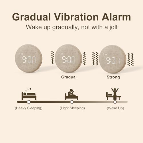 reacher travel vibrating alarm clock for heavy sleepers, close-up detail