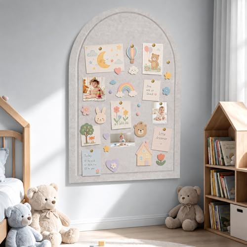 Arched Felt Bulletin Board 36"x24", Decorative Pin Board for Wall, ...