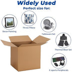 crugla 12x12x12 shipping boxes 10 pack, brown corrugated showing dimensions