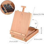 goldge tabletop easel acrylic paint set, painting kits, side view