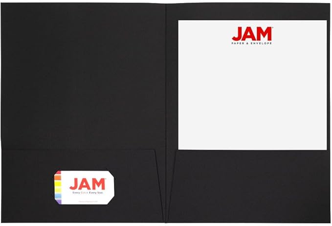 LUXPaper 9" x 12" Presentation Folders | Two Pocket | Black Linen | 100lb. - Image 3