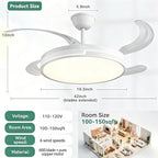 retractable ceiling fans with lights and remote, 42, close-up detail