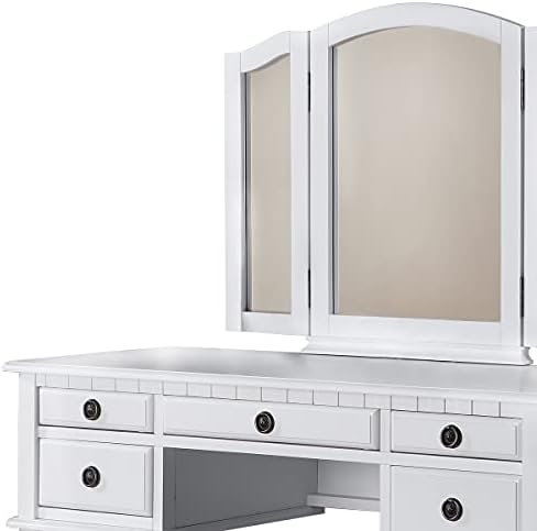 Bobkona St. Croix Collection Vanity Set with Stool, F4074, White
