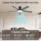 52" smart ceiling fans with lights compatible with, close-up detail