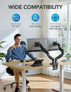huanuo dual monitor stand, fully adjustable gaming monitor shown in use