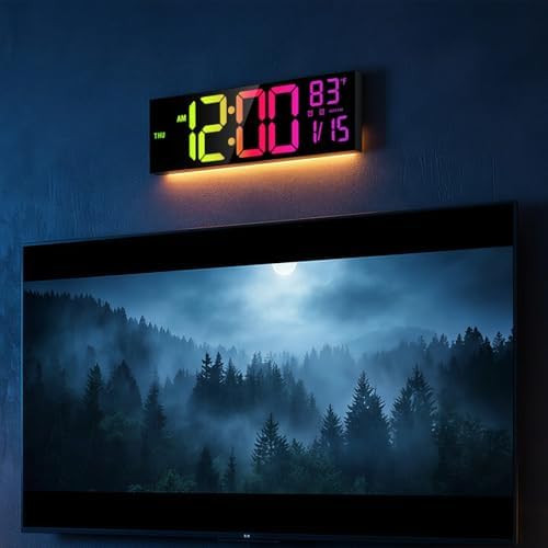 jall 16" large digital wall clock with rgb, view 9
