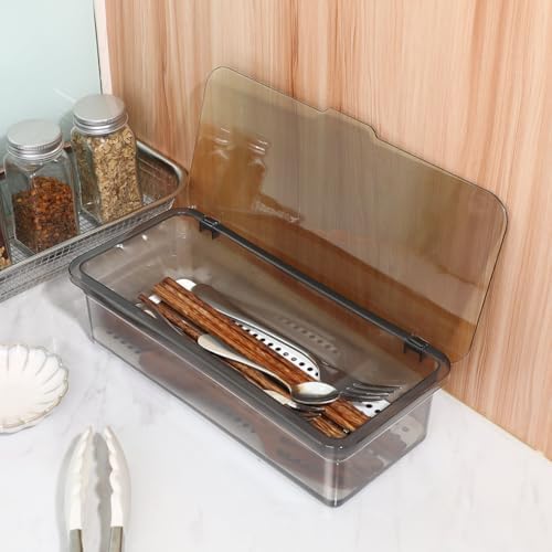Cabilock 3 Pack Silverware Organizer with Lid, Cutlery Tray Utensil Holder fo...