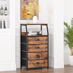 Furnulem Night Stand, Tall 4 Drawers Dresser - Image 8