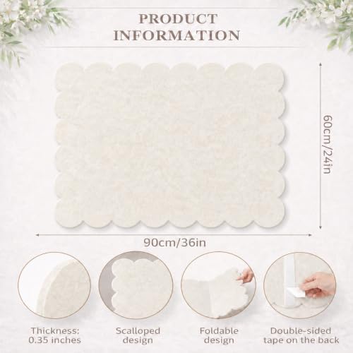 Scalloped Felt Bulletin Board 36 x 24 Inches (Warm Beige)