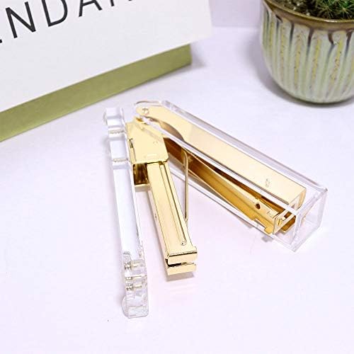 Buqoo Acrylic Stapler and Tape Dispenser Kit Desk Organize Accessories
