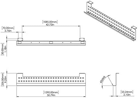 Stand Up Desk Store Under Desk Cable Management Tray Black Horizontal Computer - Image 5