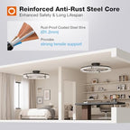 addlon 24" ceiling fans with lights and remote showing dimensions