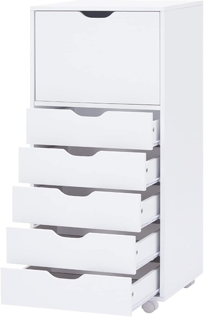 Naomi Home Carly 6-Drawer Craft & Office Storage Cabinet – Rolling Storage - Image 9