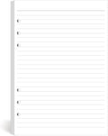 A5 Lined Paper 6-Hole Punched, 100 Sheets (200 Pages), Compatible with Filofax A5 Organizer, 100gsm, White
