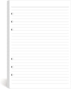 A5 Lined Paper 6-Hole Punched, 100 Sheets (200 Pages), Compatible with Filofax A5 Organizer, 100gsm, White