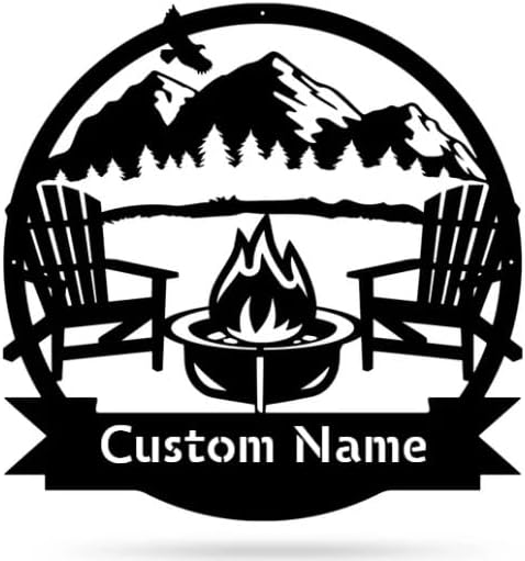 RealSteel Personalized Mountain Campfire Monogram Metal Sign – Custom Family by RealSteel