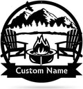 RealSteel Personalized Mountain Campfire Monogram Metal Sign – Custom Family by RealSteel
