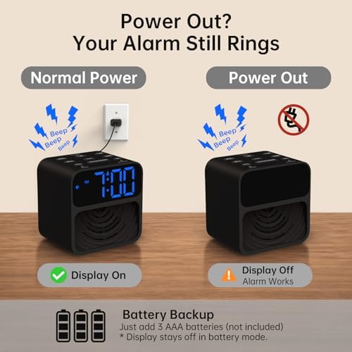 auroracalm extra loud alarm clock for heavy sleepers on a desk or shelf