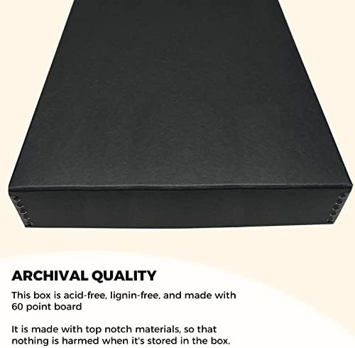 golden state art, drop front archival storage box showing dimensions